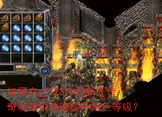 如何在sf123今日新开传奇私服中快速提升角色等级? 如何在sf123今日新开传奇私服中快速提升角色等级?