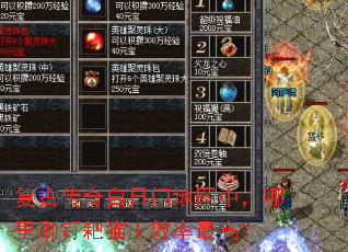 复古传奇白日门地图中,哪里刷钉耙猫王效率最高? 复古传奇白日门地图中,哪里刷钉耙猫王效率最高?