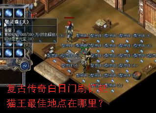 复古传奇白日门刷钉耙猫王最佳地点在哪里? 复古传奇白日门刷钉耙猫王最佳地点在哪里?
